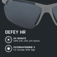 Ochelari de soare sport pentru ciclism ALPINA DEFEY HR - Moon-Grey Mat, lentile oglindă incasabile cu protecție UV pentru adulți 2