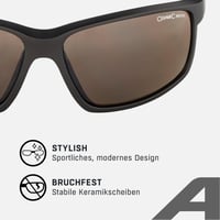 Športové okuliare Alpina Defey na bicykel - so zrkadlovým sklom, nerozbitné, UV-A/B/C ochrana, úprava proti zahmlievaniu, matná čierna (Tin-Black) 3