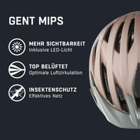 Cyklistická prilba ALPINA Gent MIPS so sieťkou proti hmyzu, matná ružová, obvod hlavy 55 – 59 cm, mestská prilba pre dospelých 2