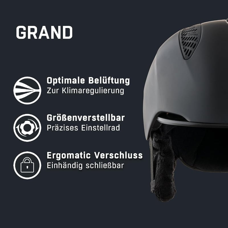 ALPINA GRAND Unisex Sísisak Felnőtteknek - 54-57, black matte