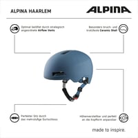Cyklistická prilba Alpina Haarlem City pre dospelých – Navy matná, obvod hlavy 52-57 cm, ľahká a nastaviteľná mestská prilba 7