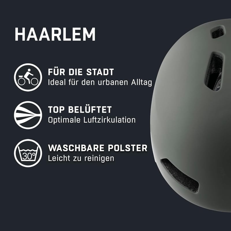 ALPINA Haarlem Városi Kerékpáros Sisak Felnőtteknek Könnyű Állítható - 52-57 cm, Coffee-Grey Matte