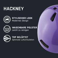 Detská cyklistická prilba ALPINA Hackney, lesklá fialová, 51-56 cm, ľahká a odolná proti nárazu, s možnosťou pripevnenia LED svetla pre lepšiu viditeľnosť 2