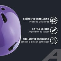 Detská cyklistická prilba ALPINA Hackney, lesklá fialová, 51-56 cm, ľahká a odolná proti nárazu, s možnosťou pripevnenia LED svetla pre lepšiu viditeľnosť 3