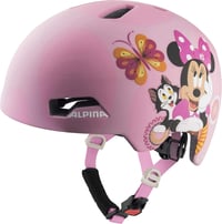 Detská cyklistická prilba ALPINA Hackney s motívom Minnie Mouse, veľkosť S (47-51 cm), ľahká a odolná proti nárazu, s integrovaným LED svetlom, optimálne vetranie 4