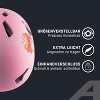 Detská cyklistická prilba ALPINA Hackney s motívom Minnie Mouse, veľkosť S (47-51 cm), ľahká a odolná proti nárazu, s integrovaným LED svetlom, optimálne vetranie 3
