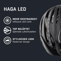 Cască de ciclism urban ALPINA Haga LED, negru mat, circumferință cap 51-56 cm, unisex 2