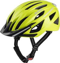 Cască de ciclism urban Alpina Haga cu LED integrat, verde reflectorizant „be visible”, mărimea M (circumferința capului 55-59 cm), folosită 1
