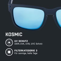 Ochelari de soare ALPINA KOSMIC - Lentile oglindă și rezistente la spargere, protecție UV-A, B și C, albastru închis mat, pentru utilizare zilnică și outdoor 2