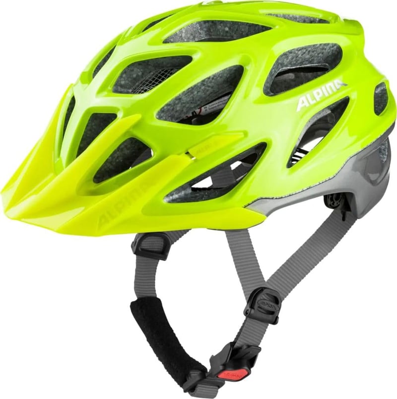 Cyklistická prilba na MTB ALPINA Mythos 3.0 L.E., Be Visible-Silver Gloss, obvod hlavy 52-57 cm, ľahká a vzdušná prilba pre dospelých