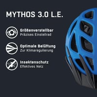 Cască de ciclism MTB ALPINA Mythos 3.0 L.E. – Dazzling Blue Matt, 52-57 cm, cască pentru adulți ușoară și bine ventilată 2