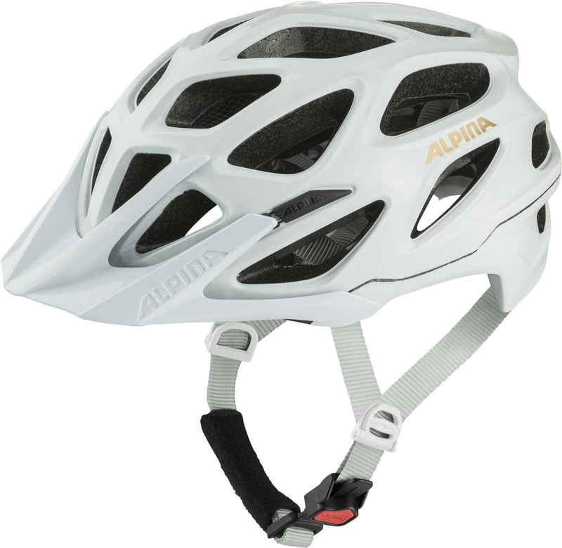 Cască de ciclism MTB ALPINA Mythos 3.0 L.E., White-Prosecco Gloss, 52-57 cm, cască pentru adulți ușoară și bine ventilată