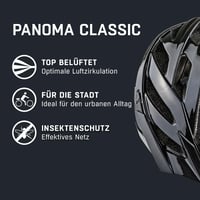 Cască de ciclism ALPINA PANOMA Classic, negru lucios, circumferință cap 52-57 cm, cu lumină LED, cască ușoară de tură pentru adulți 2