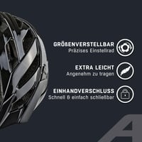 Cască de ciclism ALPINA PANOMA Classic, negru lucios, circumferință cap 52-57 cm, cu lumină LED, cască ușoară de tură pentru adulți 3