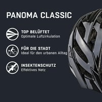 Cyklistická prilba ALPINA PANOMA Classic, čierna lesklá, pre obvod hlavy 56-59 cm, s LED svetlom, na turistiku pre dospelých 2