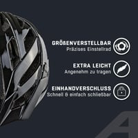 Cyklistická prilba ALPINA PANOMA Classic, čierna lesklá, pre obvod hlavy 56-59 cm, s LED svetlom, na turistiku pre dospelých 3