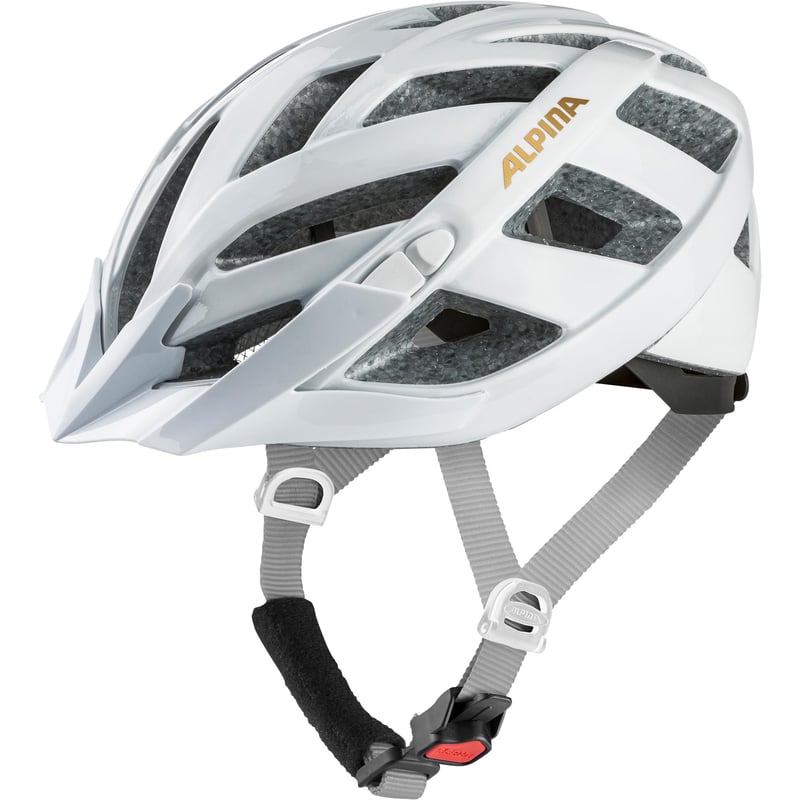 Cyklistická prilba ALPINA PANOMA Classic s LED svetlom, biela, obvod hlavy 52-57 cm, dospelá turistická prilba