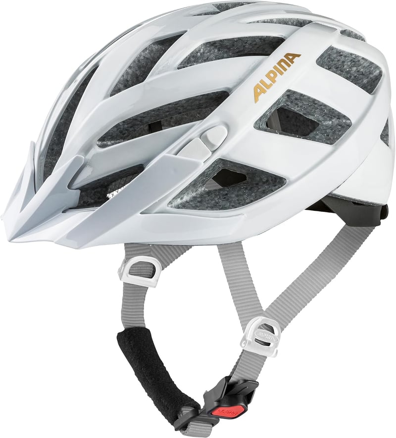 ALPINA Panoma Classic kerékpáros túrasisak LED-fénnyel - fehér-prosecco fényes - 56-59 cm fejkerület