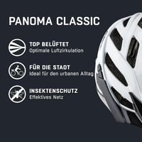 ALPINA PANOMA Classic könnyű kerékpáros sisak szellőzéssel LED fénnyel - 56-59 cm, White gloss, Gen 2 2