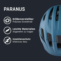 Cyklistická prilba ALPINA Paranus, Pebble Blue matná, obvod hlavy 55 – 59 cm, ľahký Hi-EPS, vysoká ventilácia, integrovaná sieťka proti hmyzu, nastaviteľný upínací systém 2