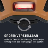 Cască de ciclism urban ALPINA Paranus cu lumină spate LED, Burro-Brown mat, circumferință cap 52-56 cm, carcasă interioară ușoară Hi-EPS, ventilație, plasă împotriva insectelor 5