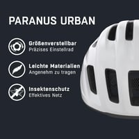 Mestská cyklistická prilba ALPINA Paranus so zadným LED svetlom, lesklá biela, 59-61 cm, ľahká vnútorná škrupina Hi-EPS, vetranie, sieťka proti hmyzu 2