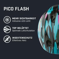 Detská cyklistická prilba ALPINA PICO Flash so zabudovaným svetlom, neónová modro-ružová, 50-55 cm 5