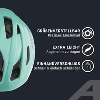 ALPINA PICO Flash világító gyerek kerékpáros sisak szúnyoghálóval - 50-55 cm, Turquoise (turquoise gloss) 3