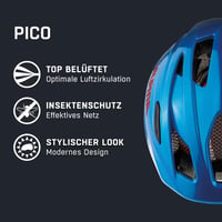 Detská cyklistická prilba Alpina PICO, True Blue lesklá, 50-55 cm, priedušná, sieťka proti hmyzu, odolná proti prasknutiu 2