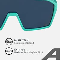 ALPINA RAM Q-LITE tükrös kerékpáros szemüveg UV védelemmel - türkizkék/kék matt 3