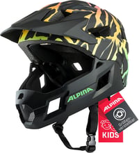 Detská celotvárová cyklistická prilba Alpina Rupi - fading neon matná - obvod hlavy 50-55 cm 1