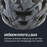 Detská celotvárová cyklistická prilba ALPINA Rupi – čierna/maskáčová oranžová matná, 50-55 cm, odnímateľný chránič brady, nastaviteľné prispôsobenie, pre začiatočníkov na MTB 5