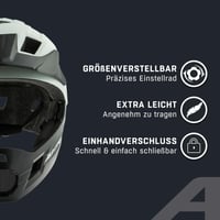 Detská celotvárová cyklistická prilba ALPINA Rupi – matná off-white, 50-55 cm, odnímateľný chránič čeľuste, nastaviteľný strih, horská cyklistika pre začiatočníkov 3