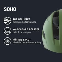 ALPINA Soho Városi Kerékpáros Sisak Felnőtteknek - Könnyű és Állítható - Olive matt 2