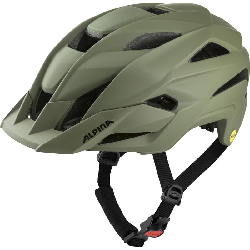 Cyklistická prilba ALPINA Stan MIPS MTB, matná olivovozelená, obvod hlavy 60 – 64 cm, priedušná all-mountain prilba pre dospelých