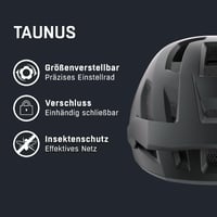 Cyklistická prilba ALPINA Taunus - čierna-sivá matná, obvod hlavy 55-59 cm, ľahká, s veľkým ventilačným systémom, sieťkou proti hmyzu a držiakom na okuliare 2