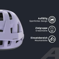 Cyklistická prilba ALPINA Taunus – matná fialová, veľkosť S (52 – 56 cm), ľahká, s hĺbkovou ochranou spánkov a zátylku, veľký systém odvetrávania, integrovaná 3