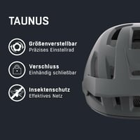 Cyklistická prilba ALPINA Taunus - Midnight-Grey Black matná, obvod hlavy 55-59 cm, ľahká, s veľkým ventilačným systémom, sieťkou proti hmyzu a držiakom na okuliare 2