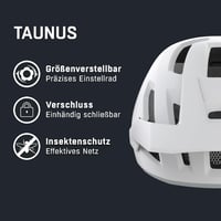 Cască de ciclism ALPINA Taunus cu ventilație, plasă pentru insecte și suport pentru ochelari - M (55-59 cm), alb-gri mat 2