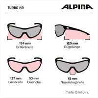 Ochelari de sport ALPINA TURBO HR pentru ciclism - Cool-Grey Matt - Protecție UV, Anti-aburire, Hidrofobi 7