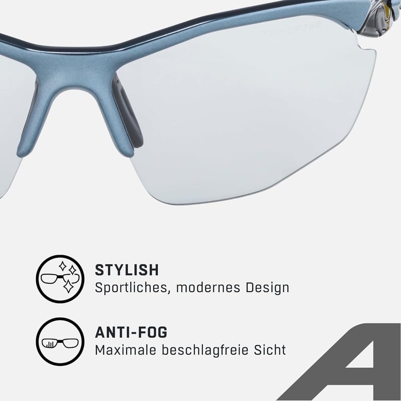Alpina Twist Five HR VL+ Felnőtt Sportszzemüveg - Fekete Műanyag Keret, 100% UV Védelem, Karcolásálló Lencse, Kerékpározáshoz