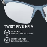 Alpina Twist Five HR VL+ Felnőtt Sportszzemüveg - Fekete Műanyag Keret, 100% UV Védelem, Karcolásálló Lencse, Kerékpározáshoz 2