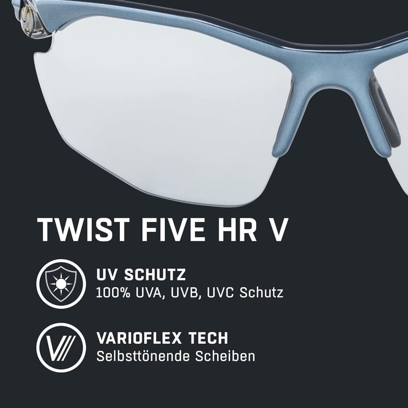 Alpina Twist Five HR VL+ Felnőtt Sportszzemüveg - Fekete Műanyag Keret, 100% UV Védelem, Karcolásálló Lencse, Kerékpározáshoz