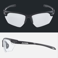 Športové okuliare Alpina Twist Five S HR V – čierna matná, samozafarbovacie sklá Varioflex, unisex veľkosť 4