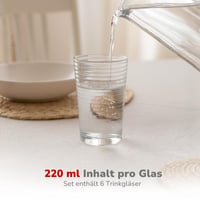 Alpina set čaša za vodu 6 kom - Set čaša za piće periv u perilici posuđa - 220 ml 6
