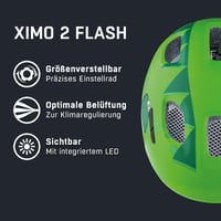 Detská cyklistická prilba Alpina Ximo 2 Flash, Green Dino matná, obvod hlavy 49-54 cm 2