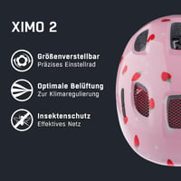 Detská cyklistická prilba ALPINA Ximo 2, Strawberry Gloss, 49-54 cm, s voliteľným LED svetlom, ľahká a nerozbitná 2