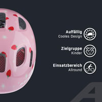 Detská cyklistická prilba ALPINA Ximo 2, Strawberry Gloss, 49-54 cm, s voliteľným LED svetlom, ľahká a nerozbitná 3