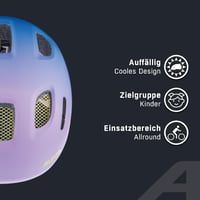 Cască de ciclism pentru copii ALPINA Ximo 2 L.E., Fading Purple mat, circumferința capului 47-51 cm, cu lumină LED opțională, ușoară și incasabilă 3