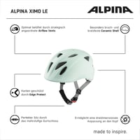 Alpina Ximo L.E. gyerek kerékpáros sisak LED fénnyel - pasztellzöld matt - 45-49 cm 7
